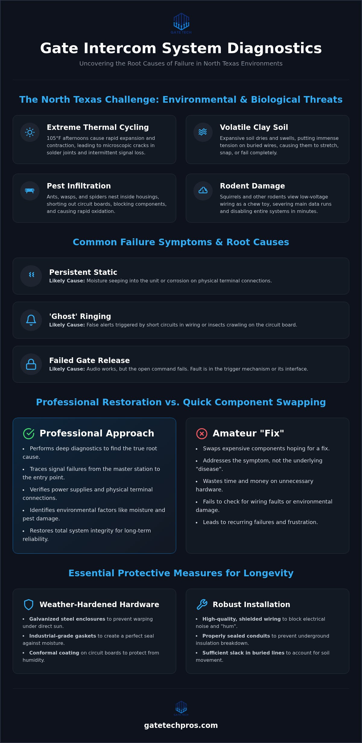 Gate Intercom System Repair: A Master Craftsman’s Guide to Diagnostics infographic
